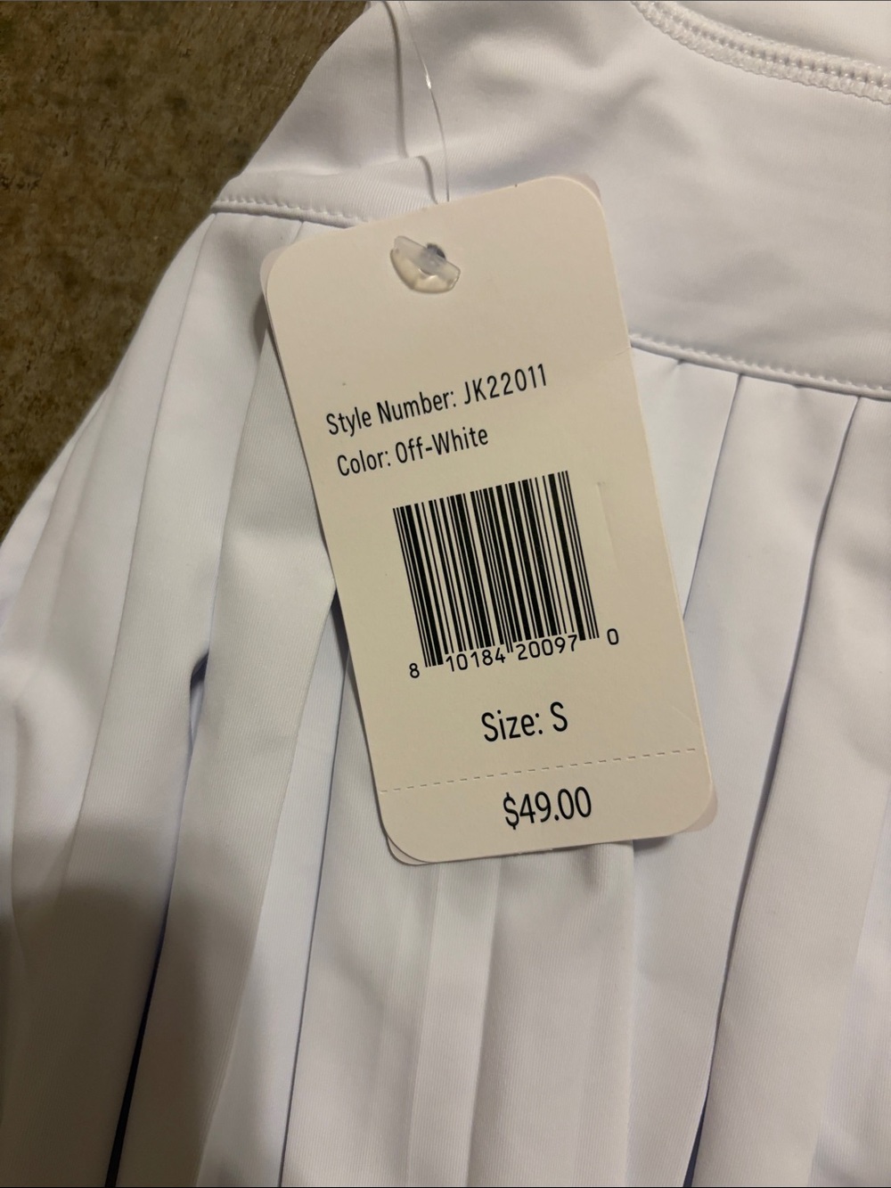 Women's White Pleated Skater Skirt - Athletic Circle Style - Picture 3 of 3